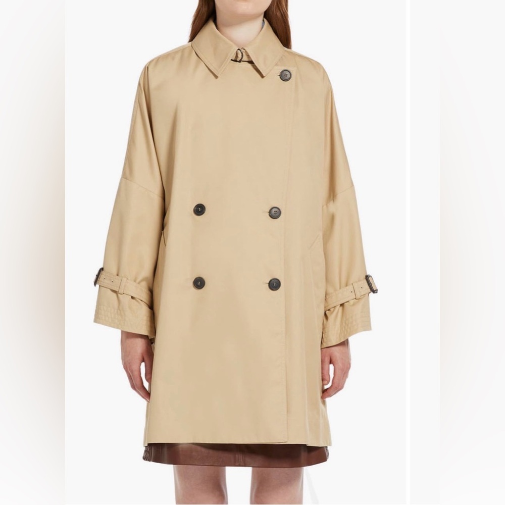 MaxMara Beige Double-Breasted Trench Coat